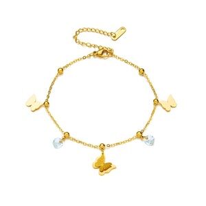 18k Gold Plated Butterfly Intensity Woman’s Bracelet Stainless Steel